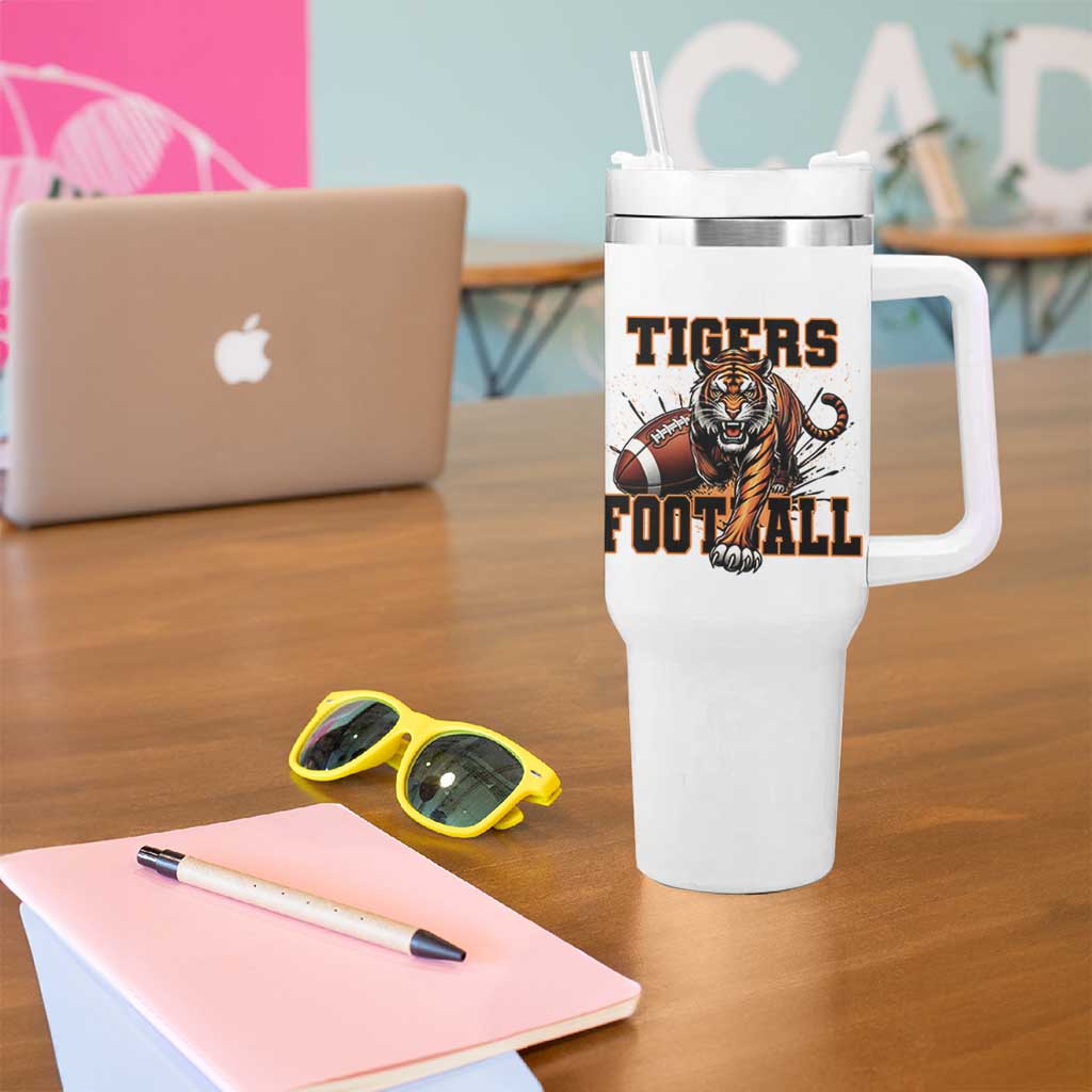Bengal Tiger Football Tumbler With Handle Game Day Gift - Wonder Print Shop