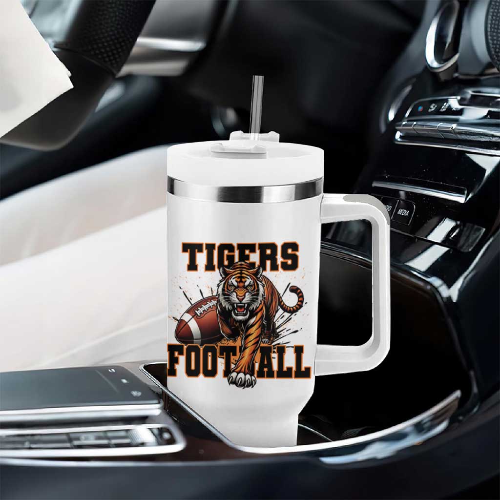 Bengal Tiger Football Tumbler With Handle Game Day Gift - Wonder Print Shop