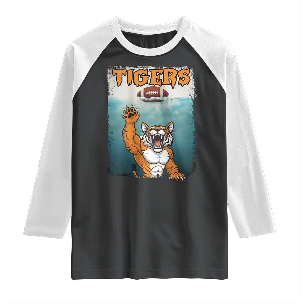 Bengal Tiger Football Raglan Shirt Horror Parody Gift - Wonder Print Shop
