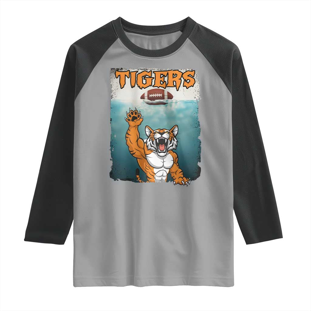 Bengal Tiger Football Raglan Shirt Horror Parody Gift - Wonder Print Shop