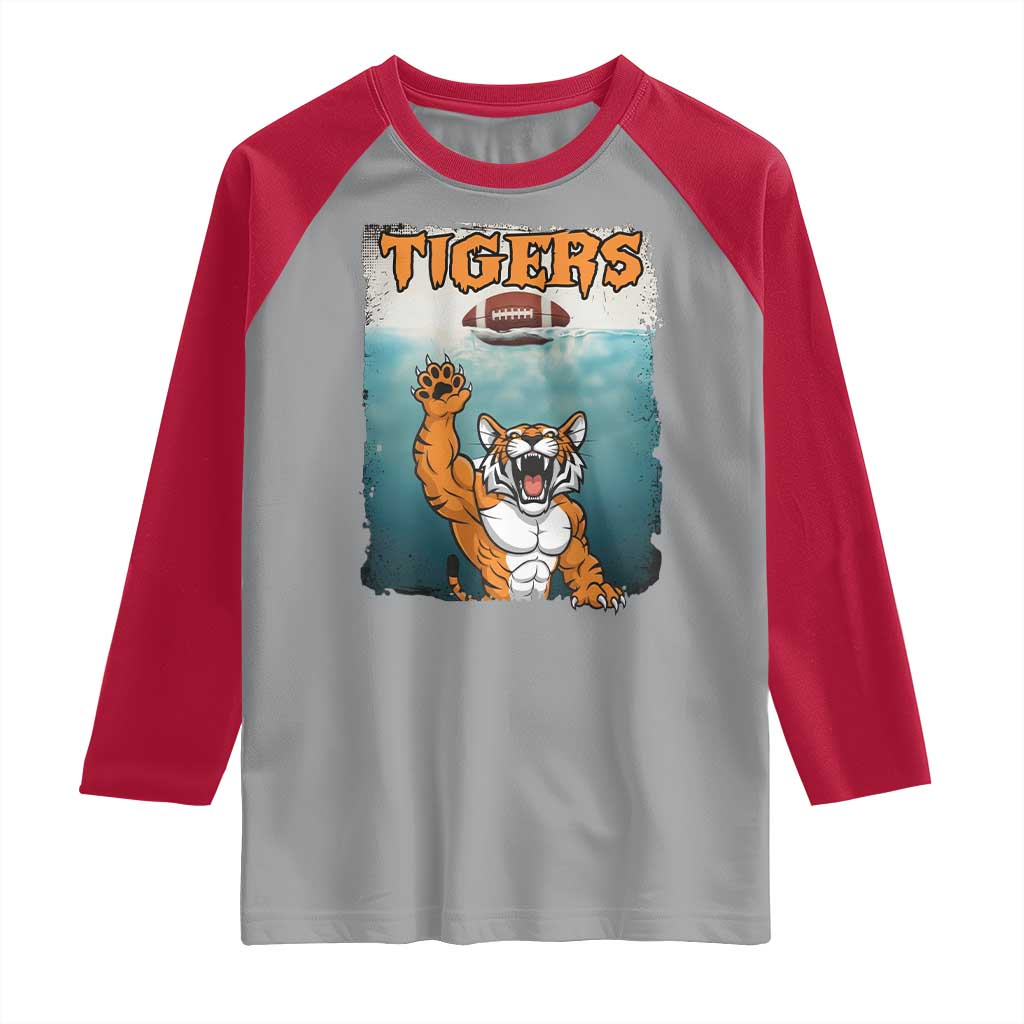 Bengal Tiger Football Raglan Shirt Horror Parody Gift - Wonder Print Shop