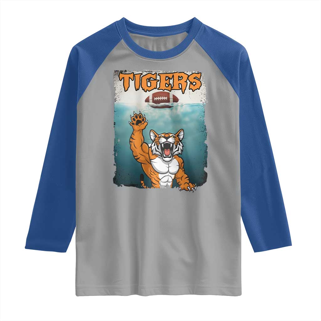Bengal Tiger Football Raglan Shirt Horror Parody Gift - Wonder Print Shop