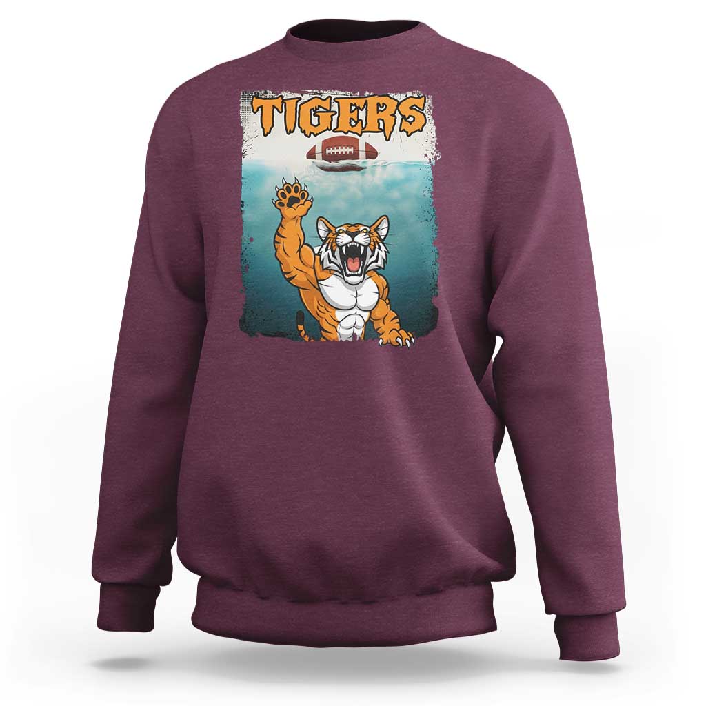 Bengal Tiger Football Sweatshirt Horror Parody Gift - Wonder Print Shop