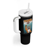 Bengal Tiger Football Tumbler With Handle Horror Parody Gift - Wonder Print Shop