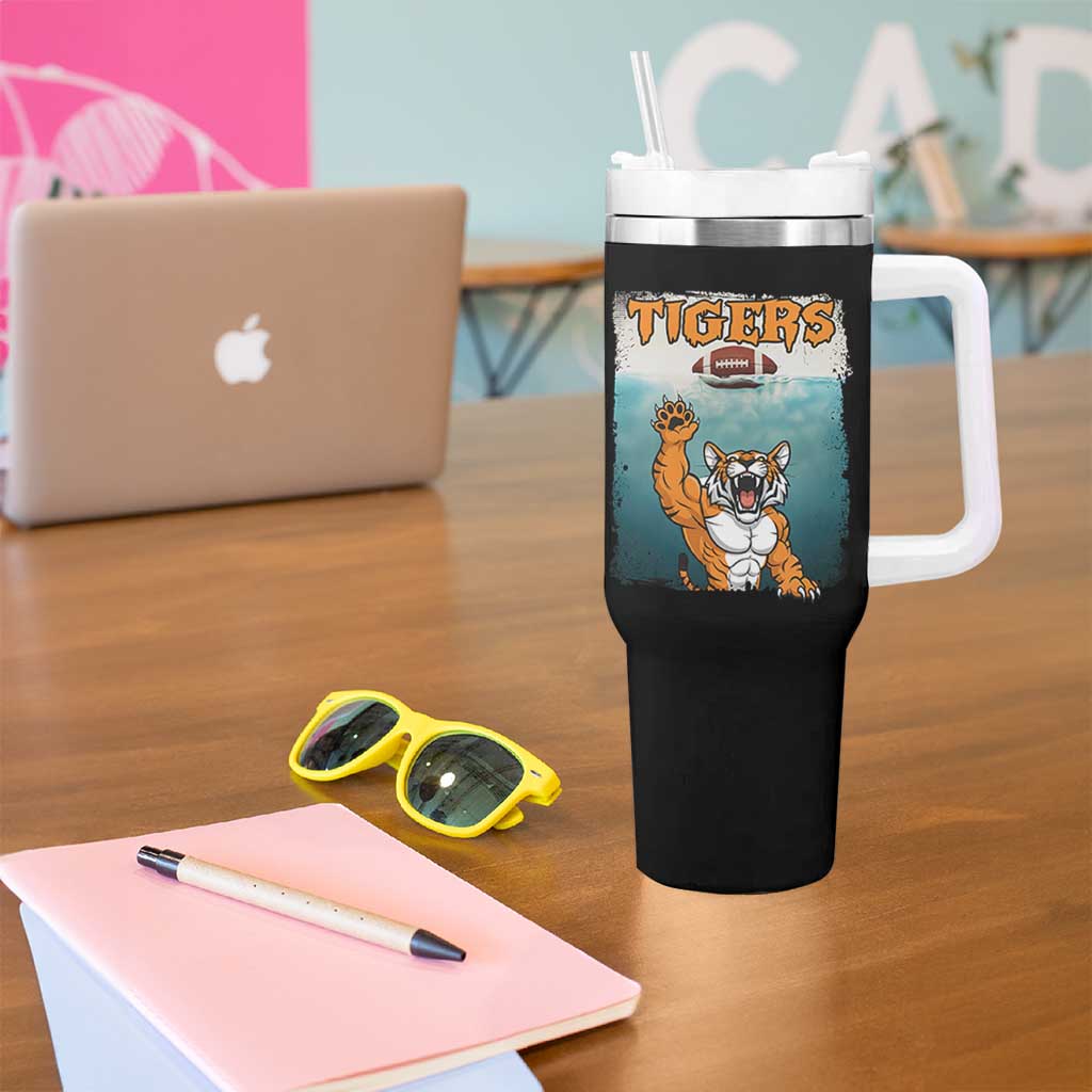 Bengal Tiger Football Tumbler With Handle Horror Parody Gift - Wonder Print Shop