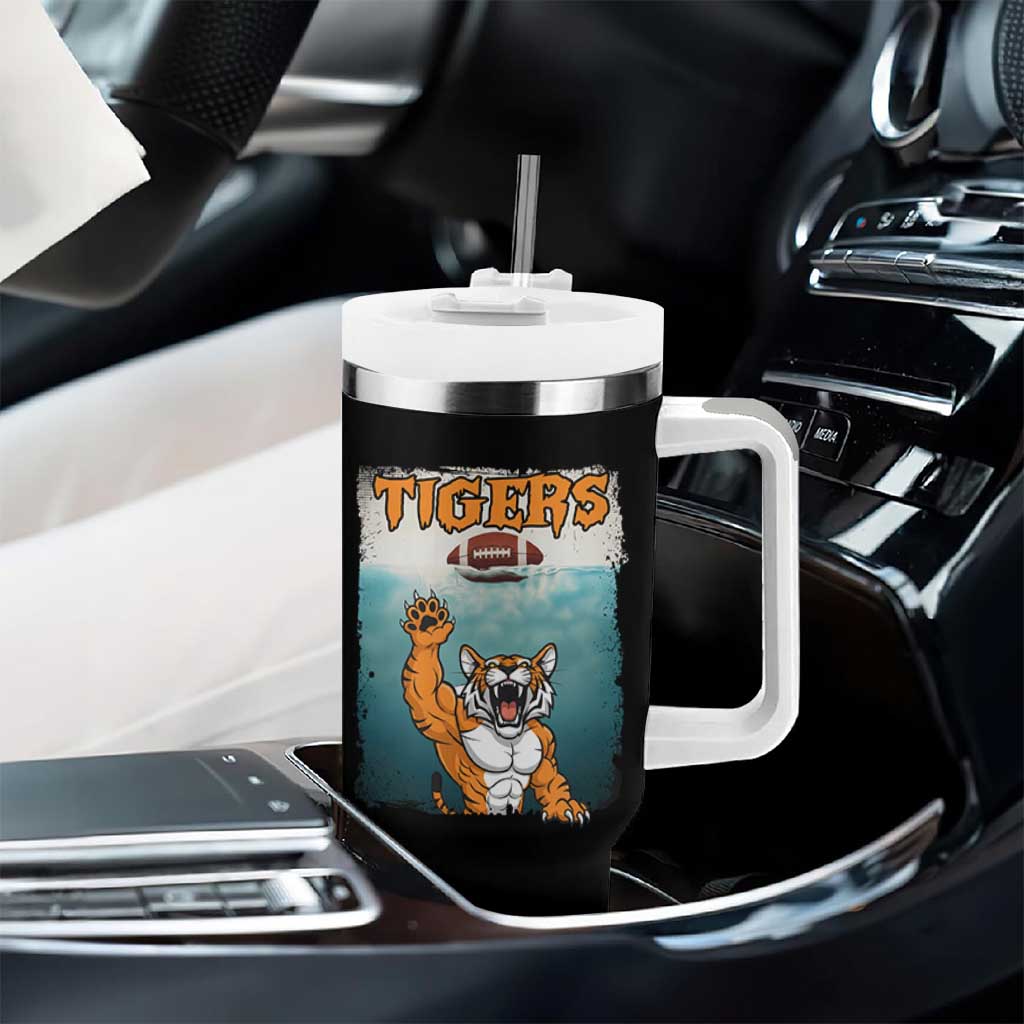 Bengal Tiger Football Tumbler With Handle Horror Parody Gift - Wonder Print Shop