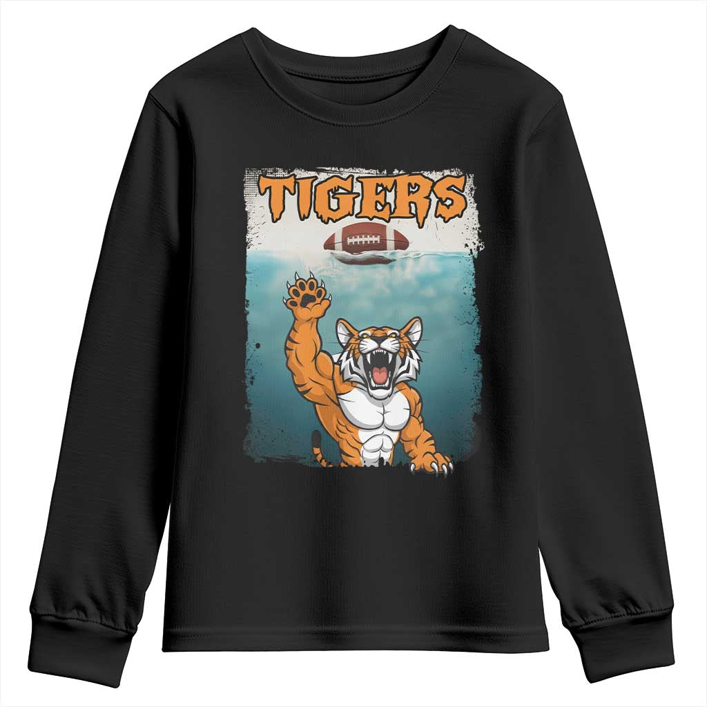 Bengal Tiger Football Youth Sweatshirt Horror Parody Gift - Wonder Print Shop