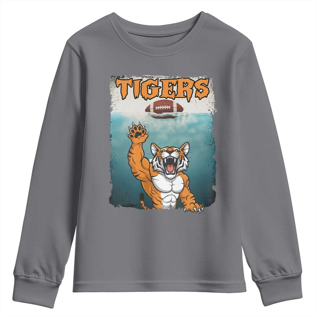 Bengal Tiger Football Youth Sweatshirt Horror Parody Gift - Wonder Print Shop