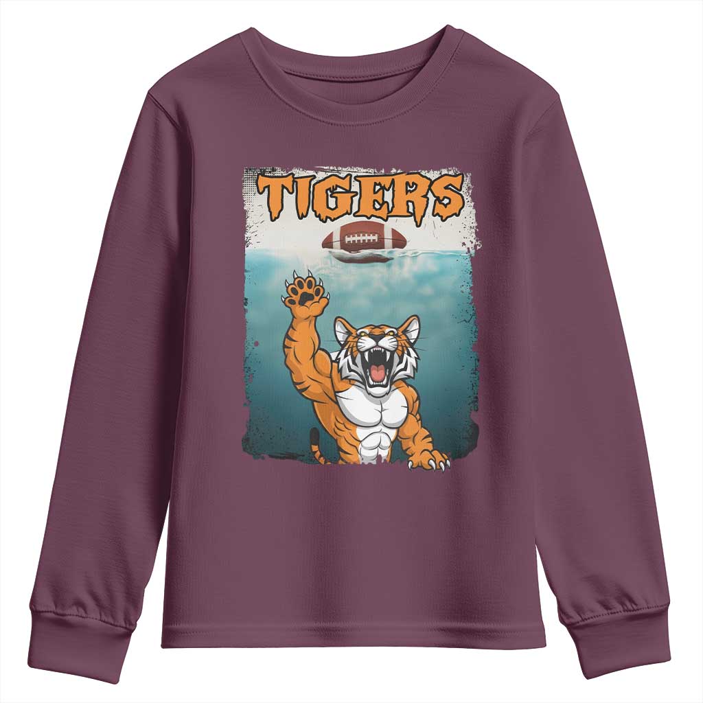 Bengal Tiger Football Youth Sweatshirt Horror Parody Gift - Wonder Print Shop