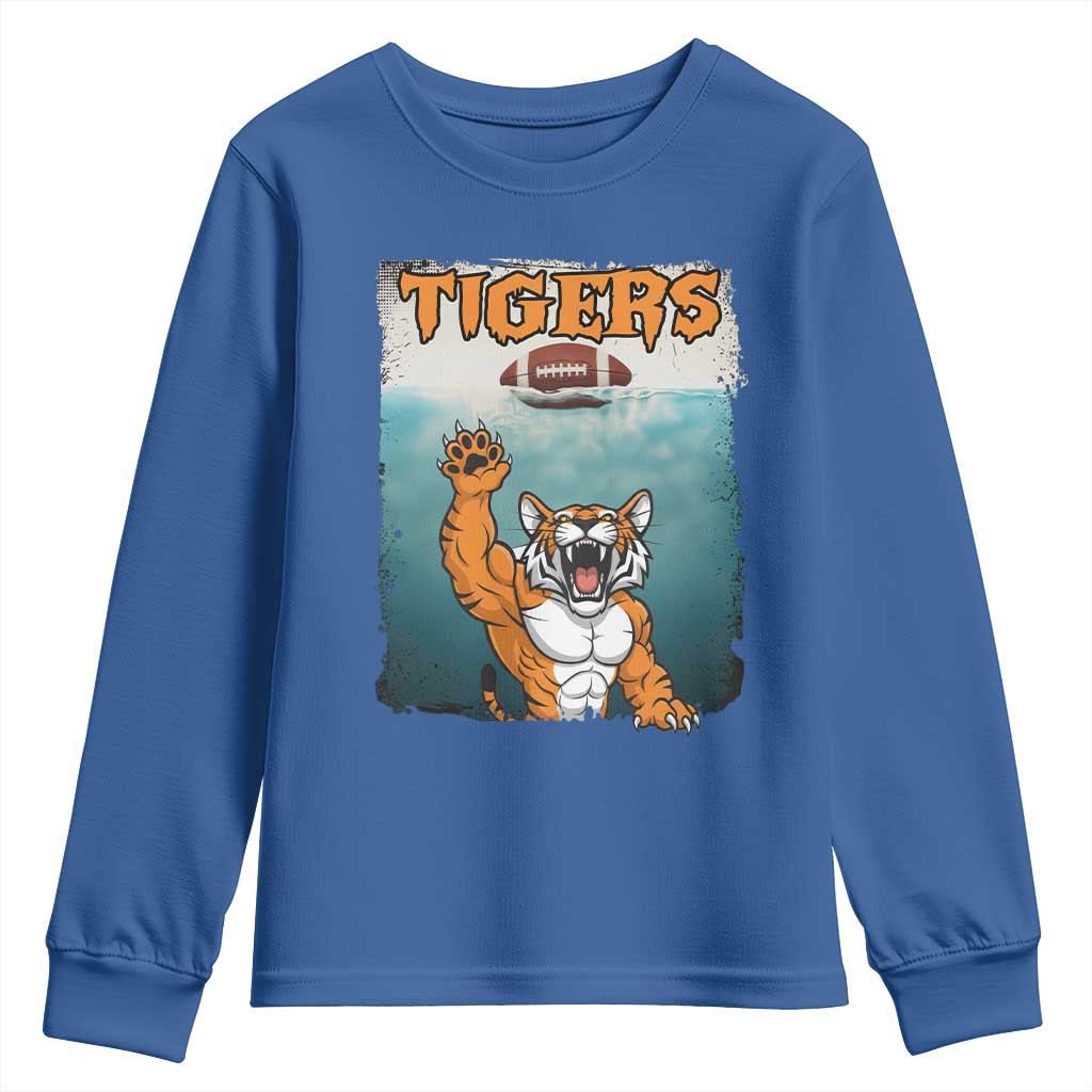 Bengal Tiger Football Youth Sweatshirt Horror Parody Gift - Wonder Print Shop
