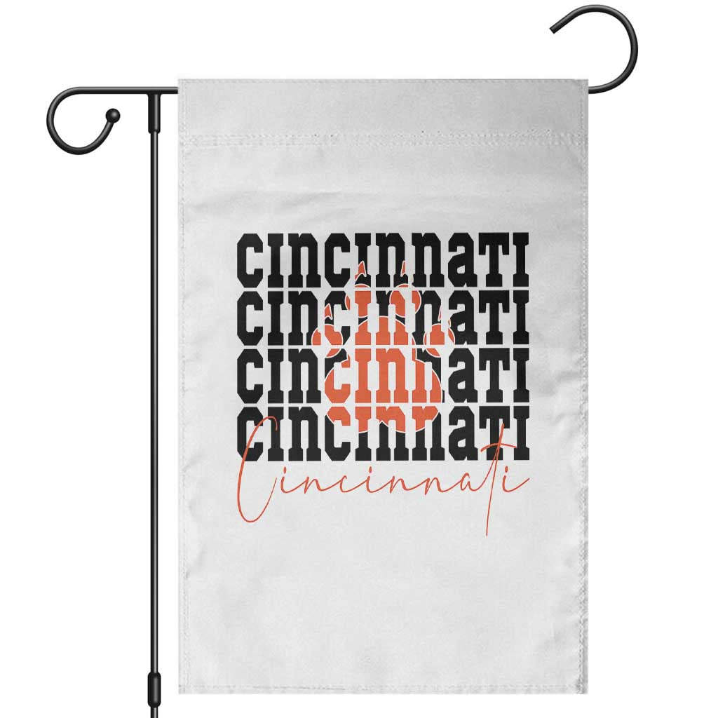 Cincinnati Tiger Paw Garden Flag Football Lover Gift - Wonder Print Shop