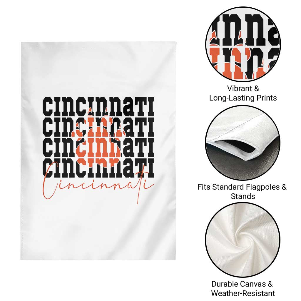Cincinnati Tiger Paw Garden Flag Football Lover Gift - Wonder Print Shop