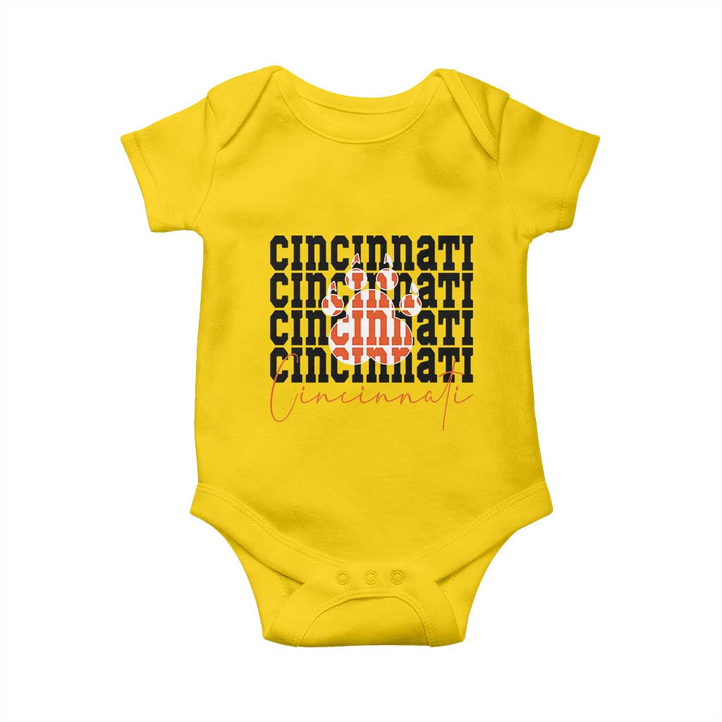 Cincinnati Tiger Paw Baby Onesie Football Lover Gift - Wonder Print Shop