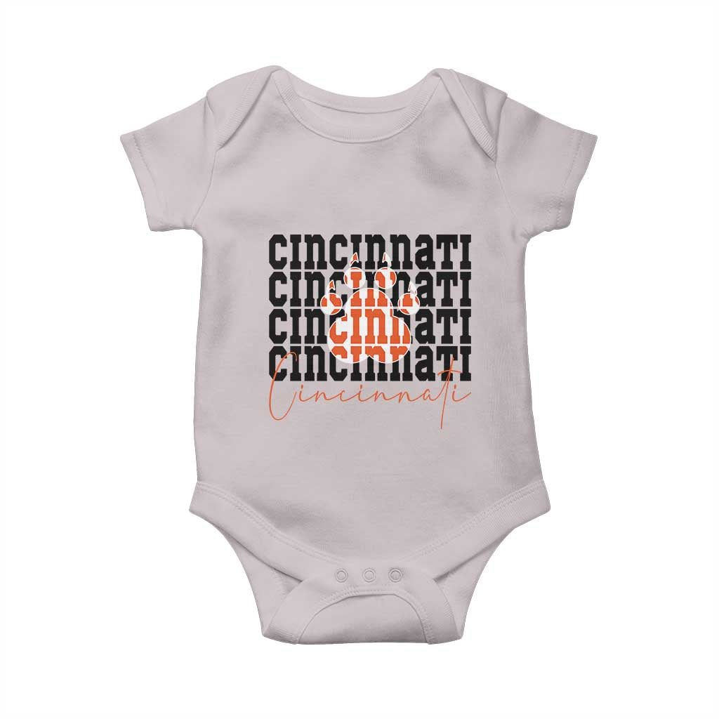 Cincinnati Tiger Paw Baby Onesie Football Lover Gift - Wonder Print Shop