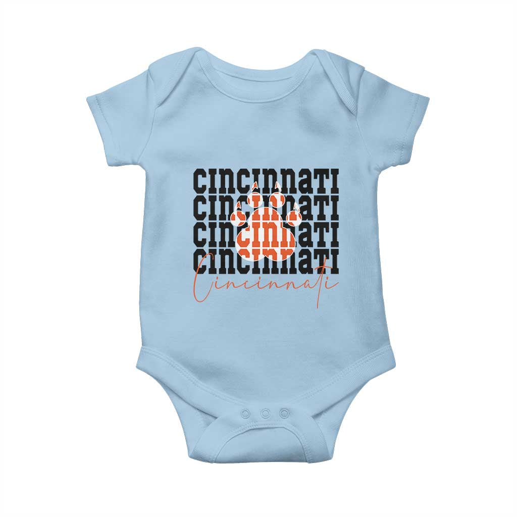 Cincinnati Tiger Paw Baby Onesie Football Lover Gift - Wonder Print Shop