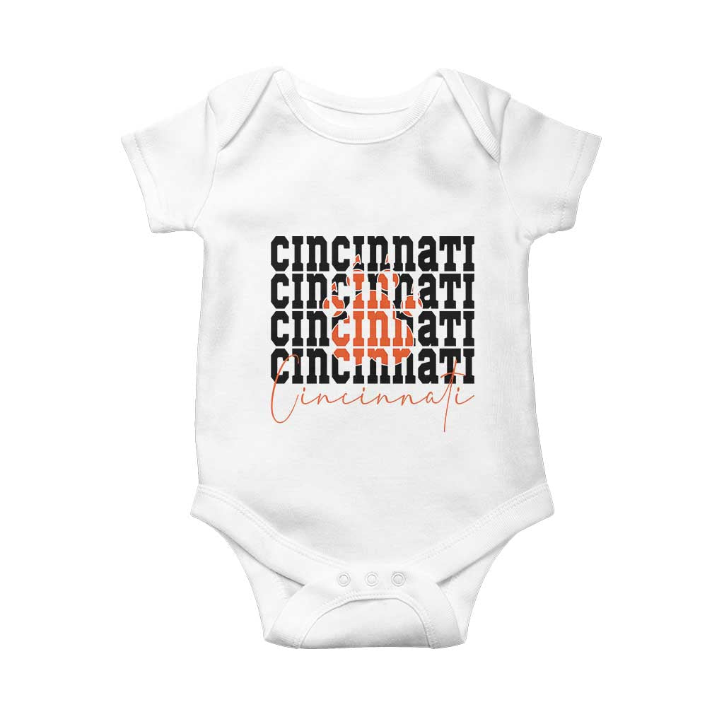 Cincinnati Tiger Paw Baby Onesie Football Lover Gift - Wonder Print Shop