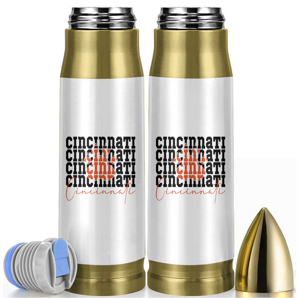 Cincinnati Tiger Paw Bullet Tumbler Football Lover Gift - Wonder Print Shop