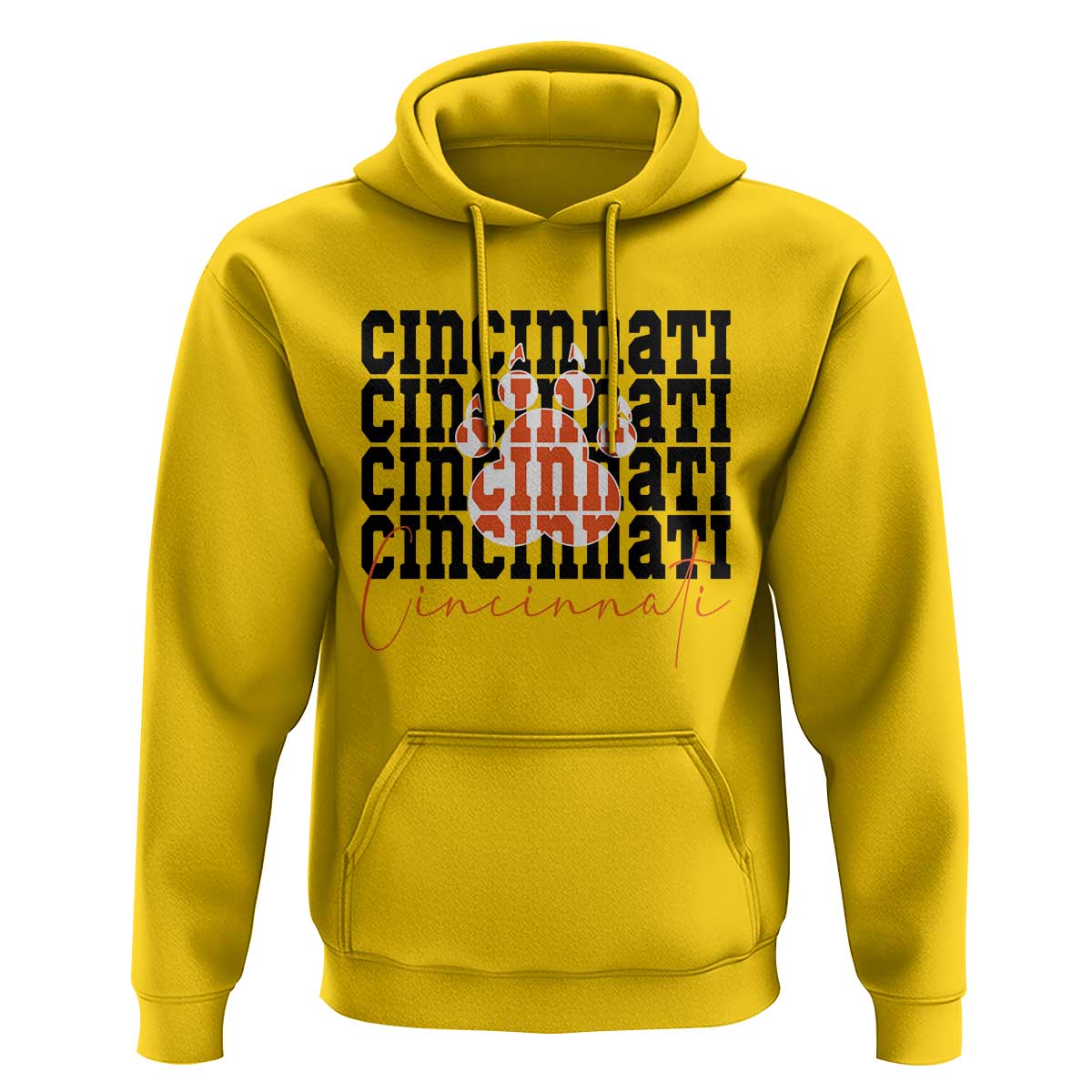 Cincinnati Tiger Paw Hoodie Football Lover Gift - Wonder Print Shop