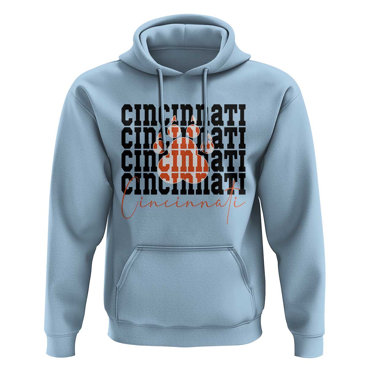 Cincinnati Tiger Paw Hoodie Football Lover Gift - Wonder Print Shop