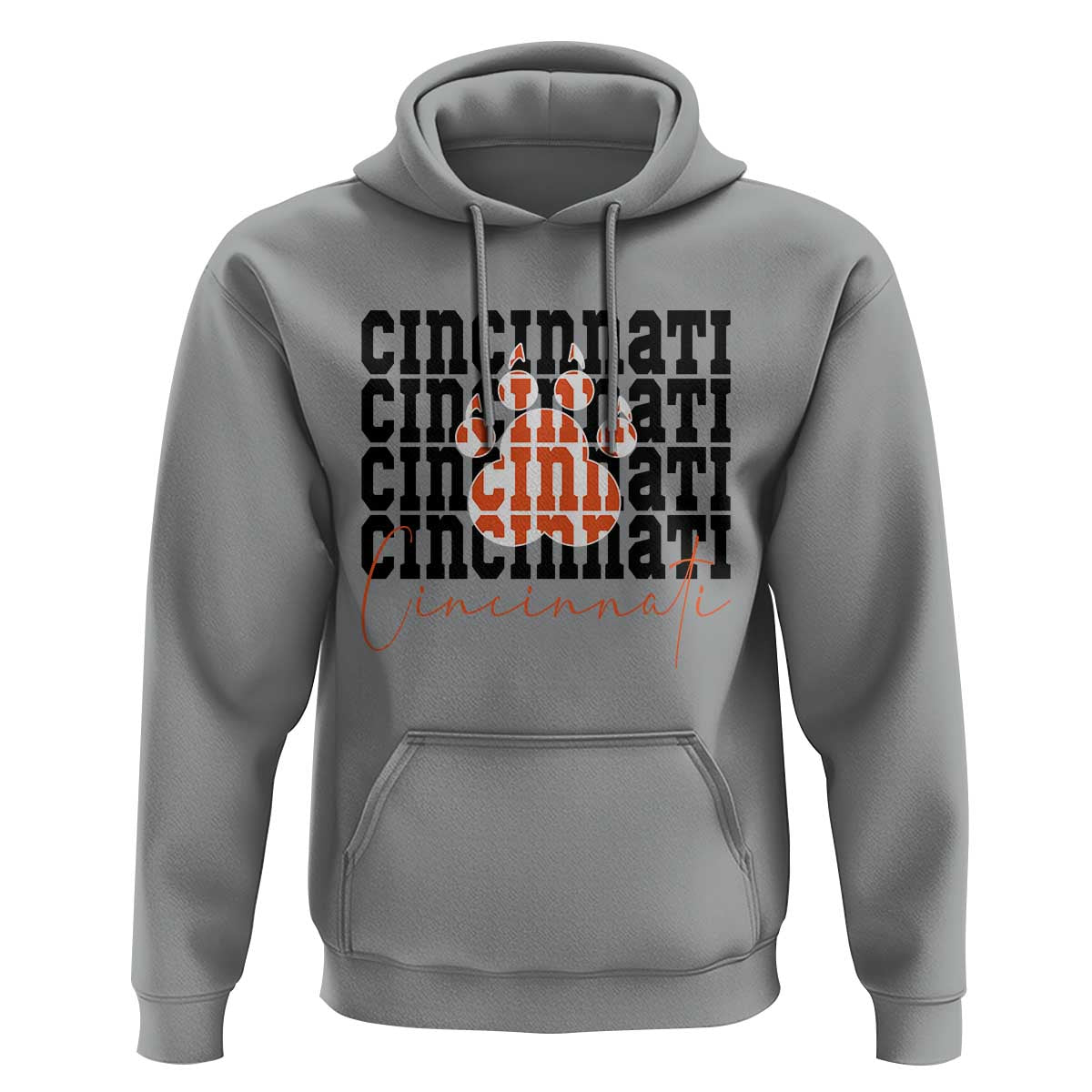 Cincinnati Tiger Paw Hoodie Football Lover Gift - Wonder Print Shop