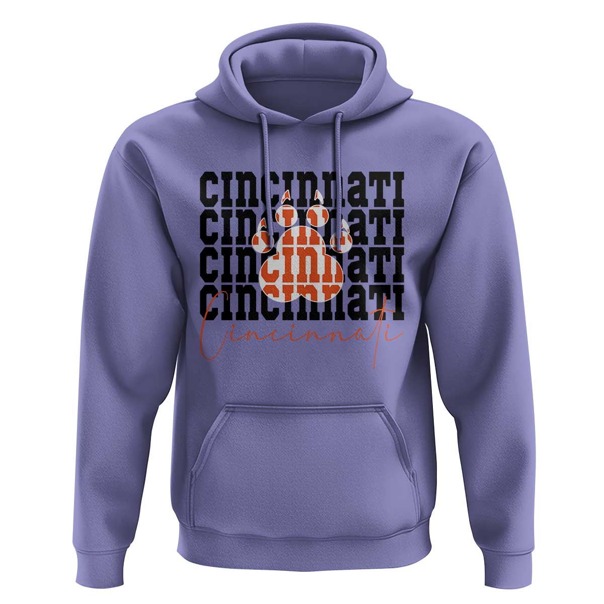 Cincinnati Tiger Paw Hoodie Football Lover Gift - Wonder Print Shop