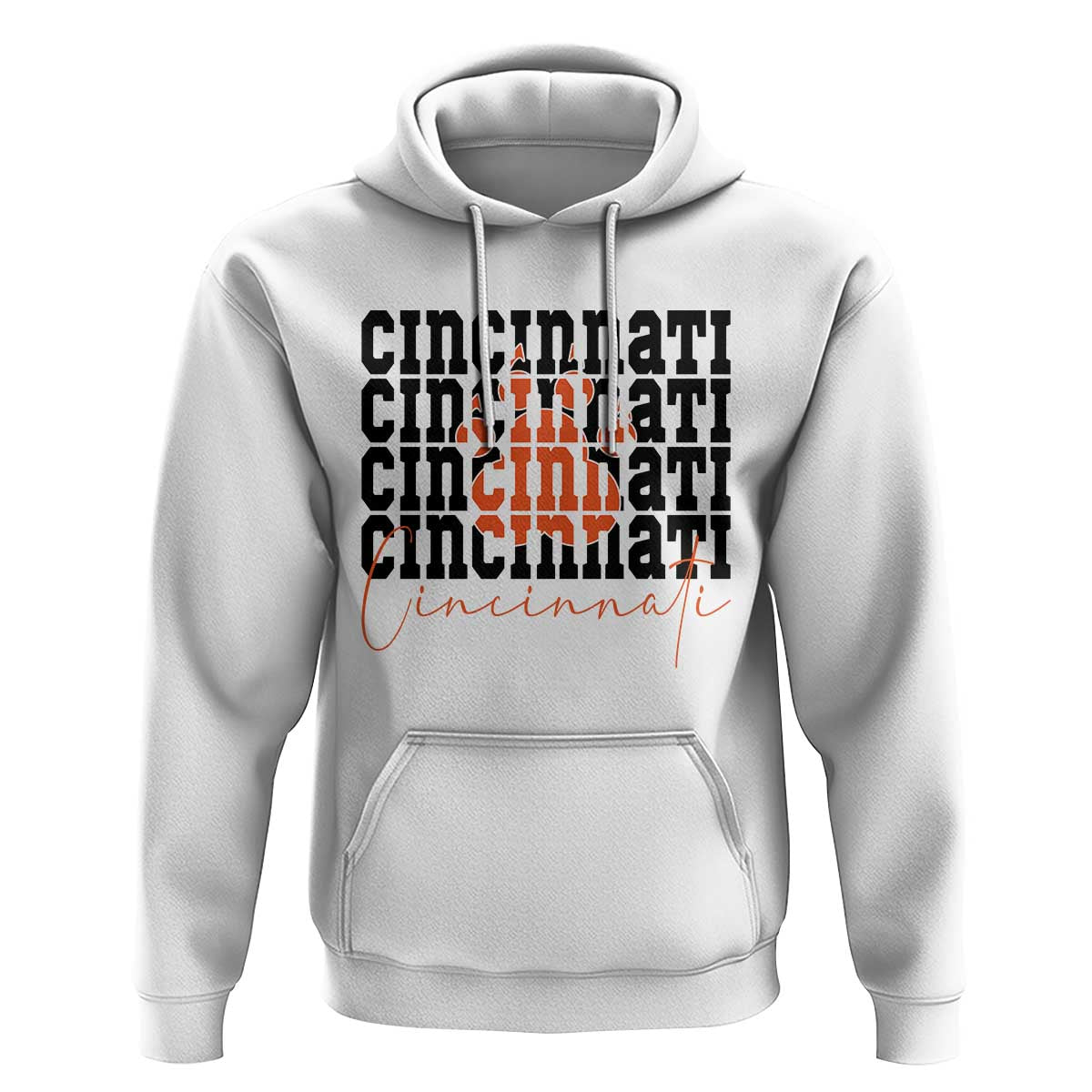 Cincinnati Tiger Paw Hoodie Football Lover Gift - Wonder Print Shop