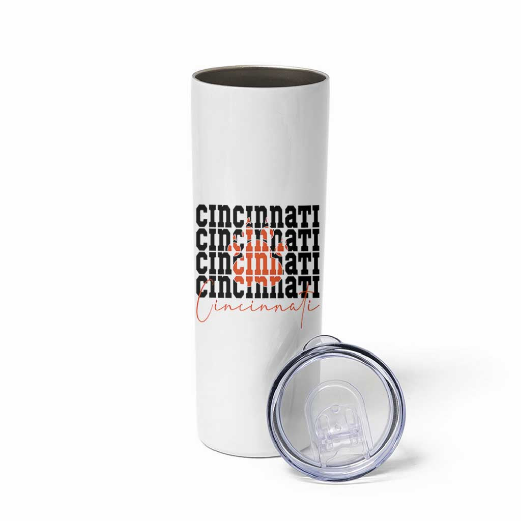 Cincinnati Tiger Paw Skinny Tumbler Football Lover Gift - Wonder Print Shop