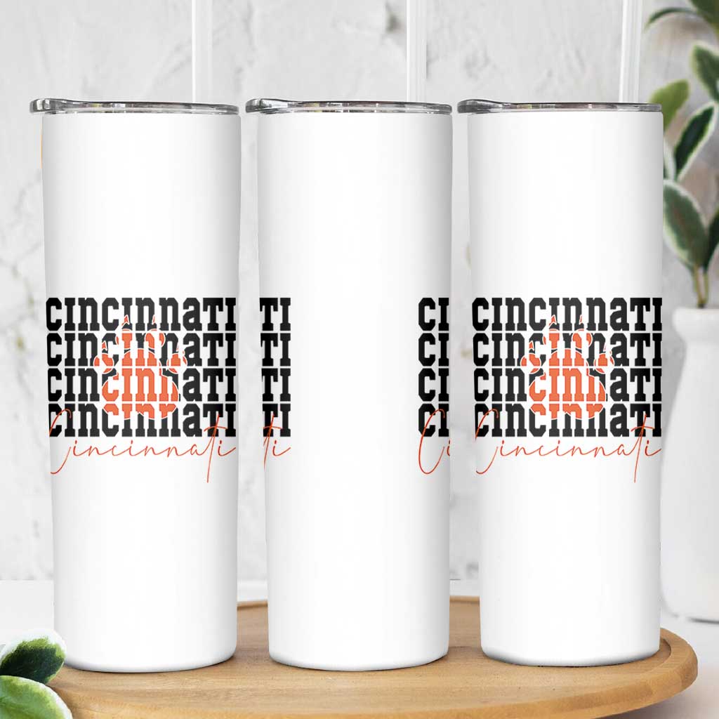 Cincinnati Tiger Paw Skinny Tumbler Football Lover Gift - Wonder Print Shop