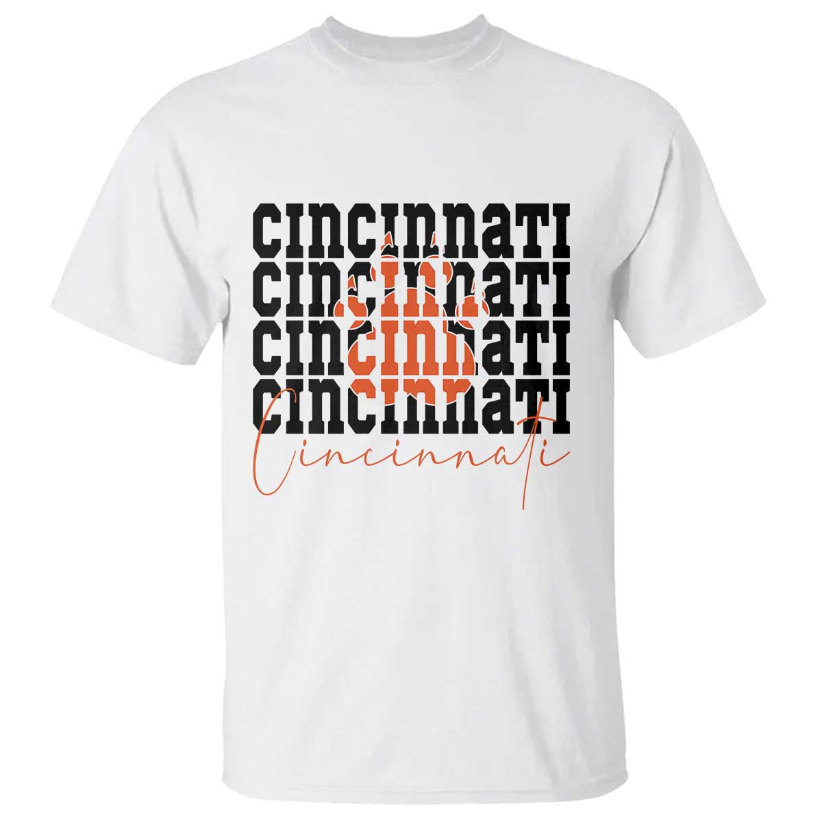 Cincinnati Tiger Paw T Shirt Football Lover Gift - Wonder Print Shop