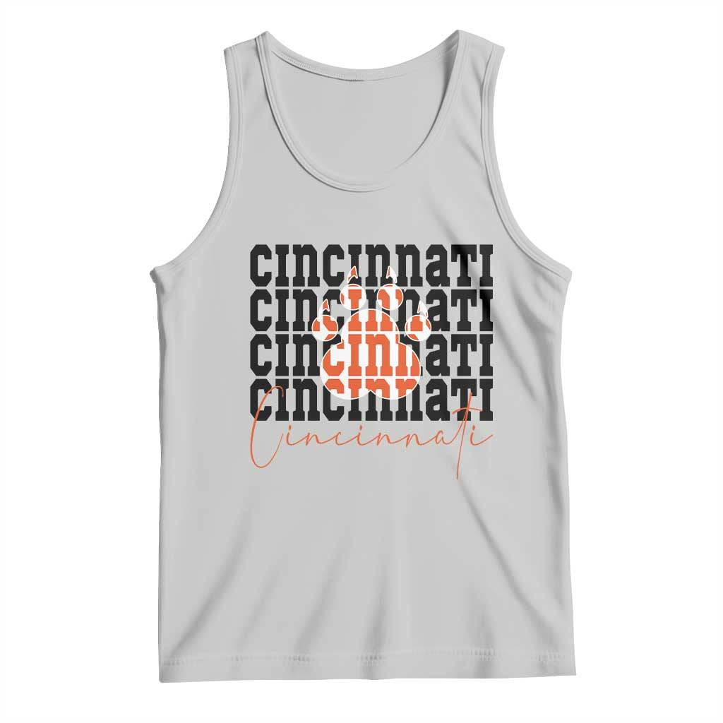 Cincinnati Tiger Paw Tank Top Football Lover Gift - Wonder Print Shop