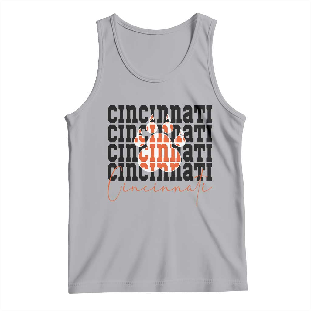 Cincinnati Tiger Paw Tank Top Football Lover Gift - Wonder Print Shop