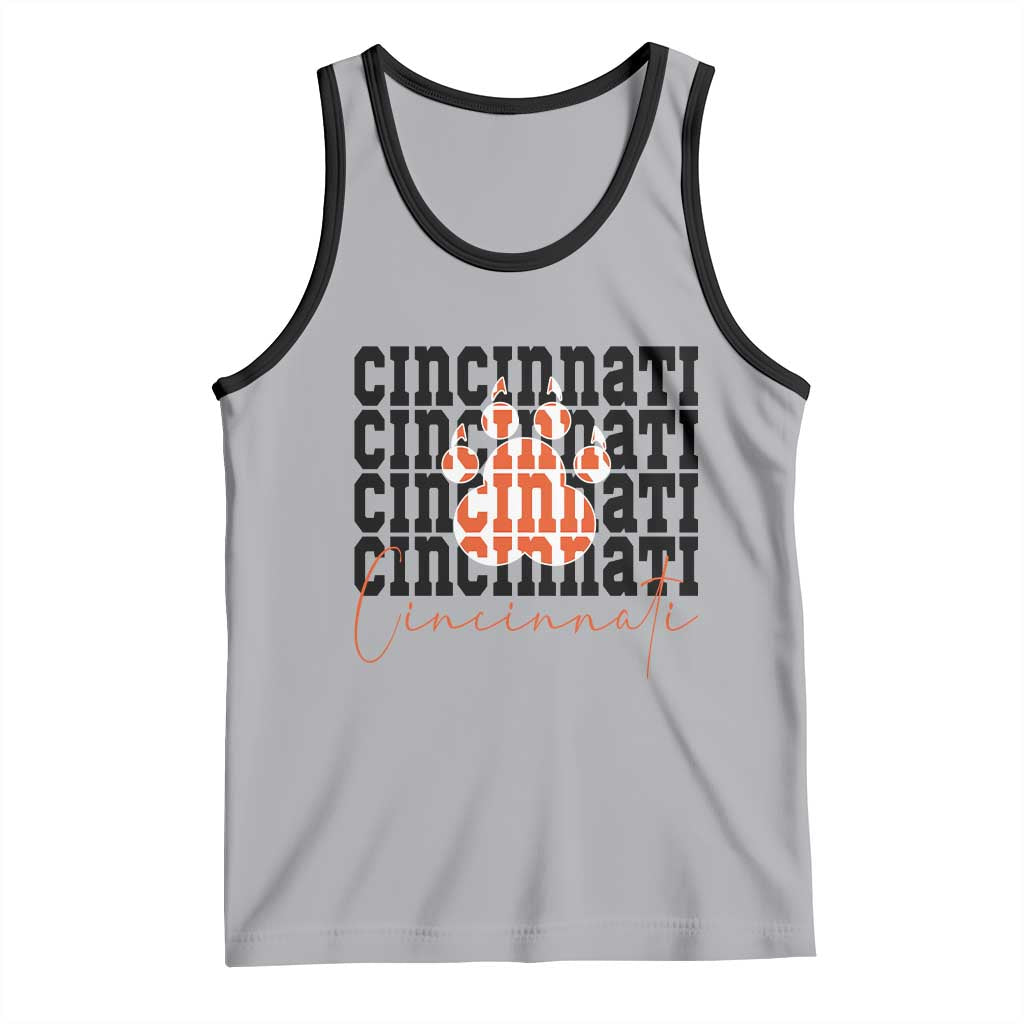 Cincinnati Tiger Paw Tank Top Football Lover Gift - Wonder Print Shop
