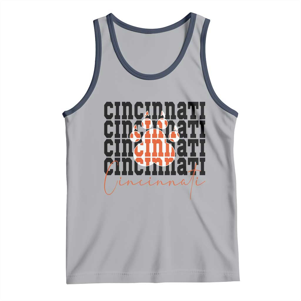 Cincinnati Tiger Paw Tank Top Football Lover Gift - Wonder Print Shop