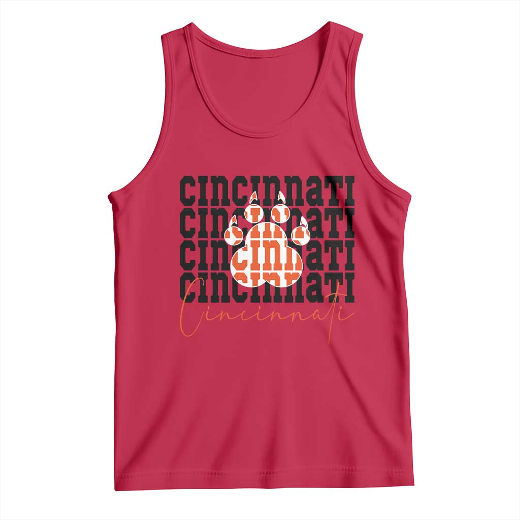Cincinnati Tiger Paw Tank Top Football Lover Gift - Wonder Print Shop