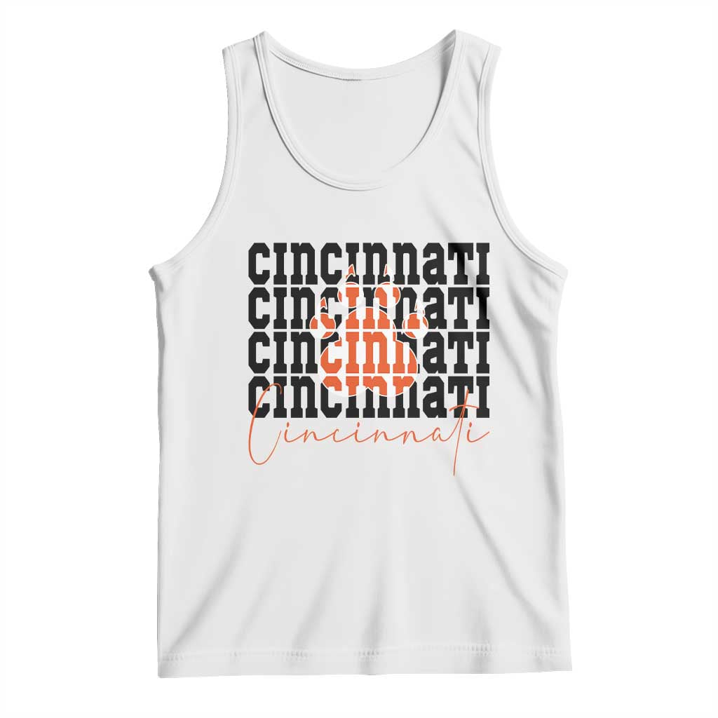Cincinnati Tiger Paw Tank Top Football Lover Gift - Wonder Print Shop