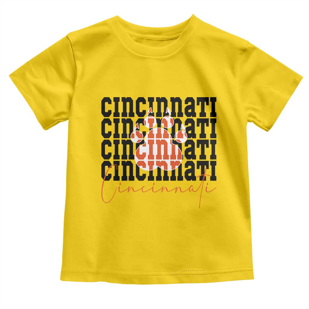 Cincinnati Tiger Paw Toddler T Shirt Football Lover Gift - Wonder Print Shop