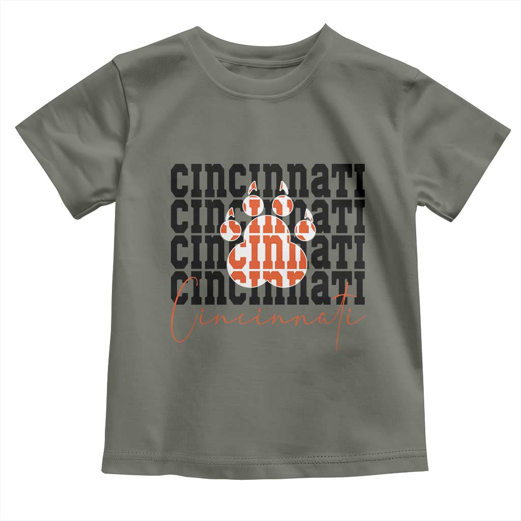 Cincinnati Tiger Paw Toddler T Shirt Football Lover Gift - Wonder Print Shop