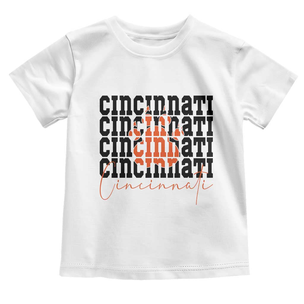 Cincinnati Tiger Paw Toddler T Shirt Football Lover Gift - Wonder Print Shop