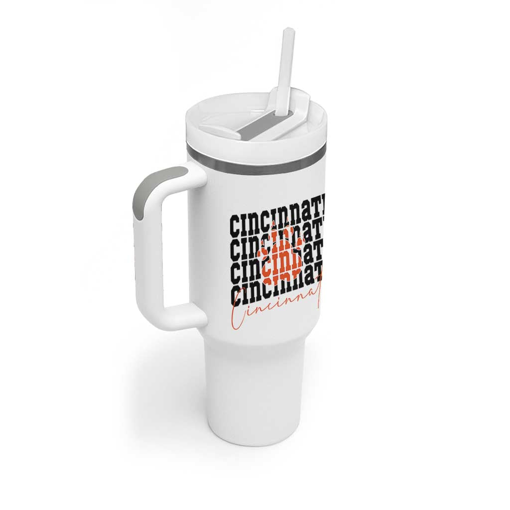 Cincinnati Tiger Paw Tumbler With Handle Football Lover Gift - Wonder Print Shop