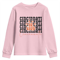 Cincinnati Tiger Paw Youth Sweatshirt Football Lover Gift - Wonder Print Shop