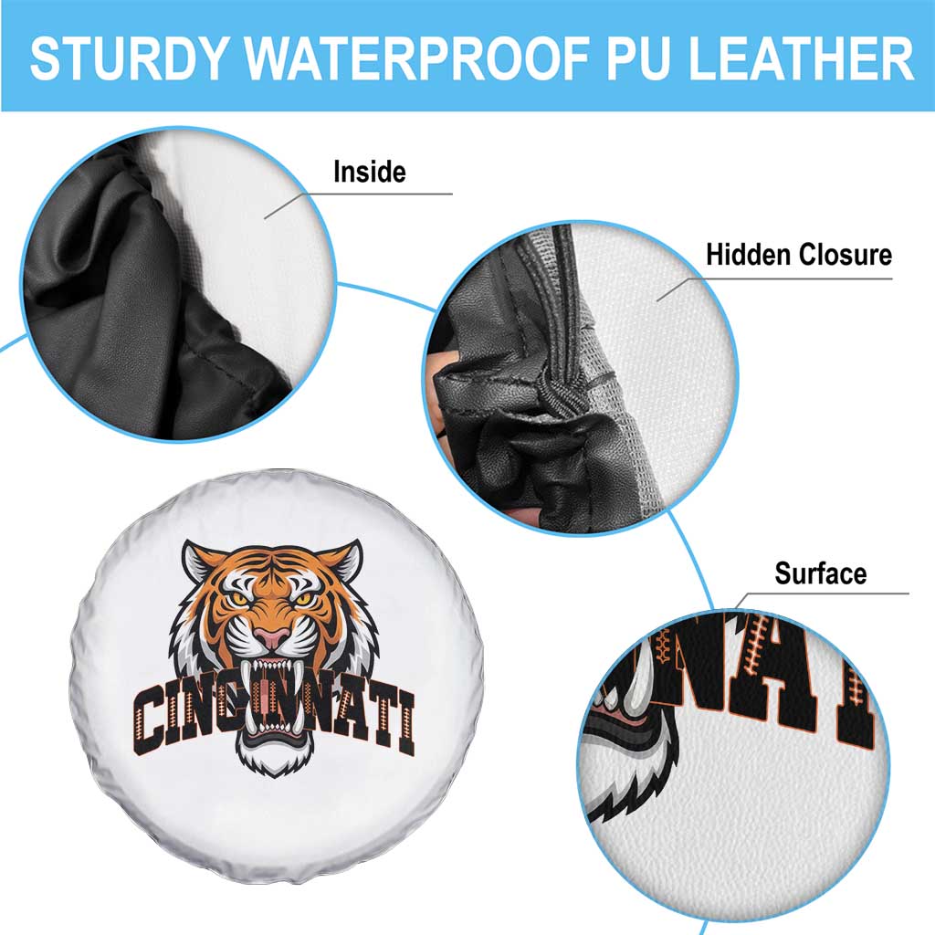 Roaring Cincinnati Tiger Football Spare Tire Cover Game Day Fans Gift - Wonder Print Shop