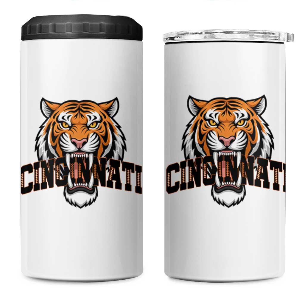 Roaring Cincinnati Tiger Football 4 in 1 Can Cooler Tumbler Game Day Fans Gift - Wonder Print Shop