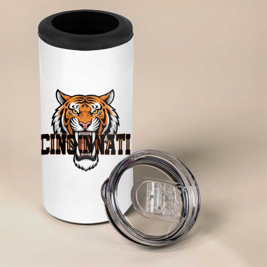 Roaring Cincinnati Tiger Football 4 in 1 Can Cooler Tumbler Game Day Fans Gift - Wonder Print Shop