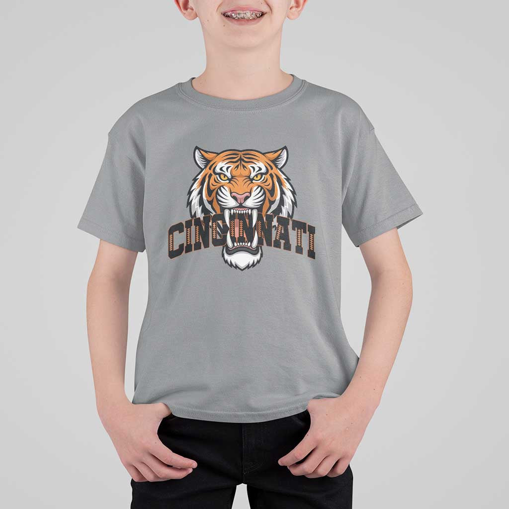 Roaring Cincinnati Tiger Football T Shirt For Kid Game Day Fans Gift - Wonder Print Shop