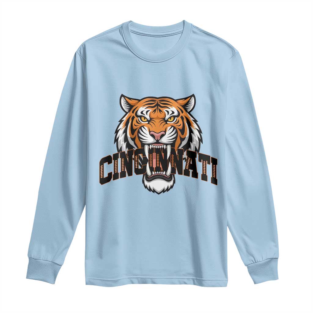 Roaring Cincinnati Tiger Football Long Sleeve Shirt Game Day Fans Gift - Wonder Print Shop