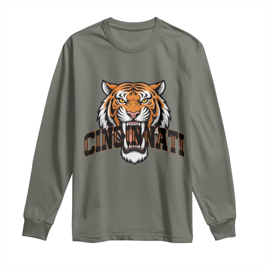 Roaring Cincinnati Tiger Football Long Sleeve Shirt Game Day Fans Gift - Wonder Print Shop