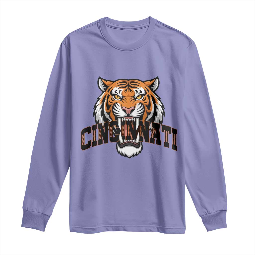 Roaring Cincinnati Tiger Football Long Sleeve Shirt Game Day Fans Gift - Wonder Print Shop