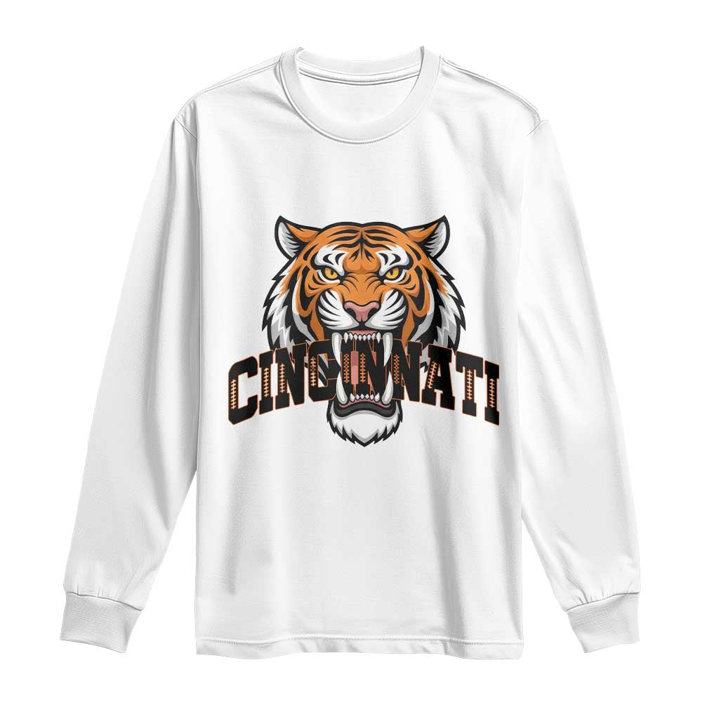 Roaring Cincinnati Tiger Football Long Sleeve Shirt Game Day Fans Gift - Wonder Print Shop