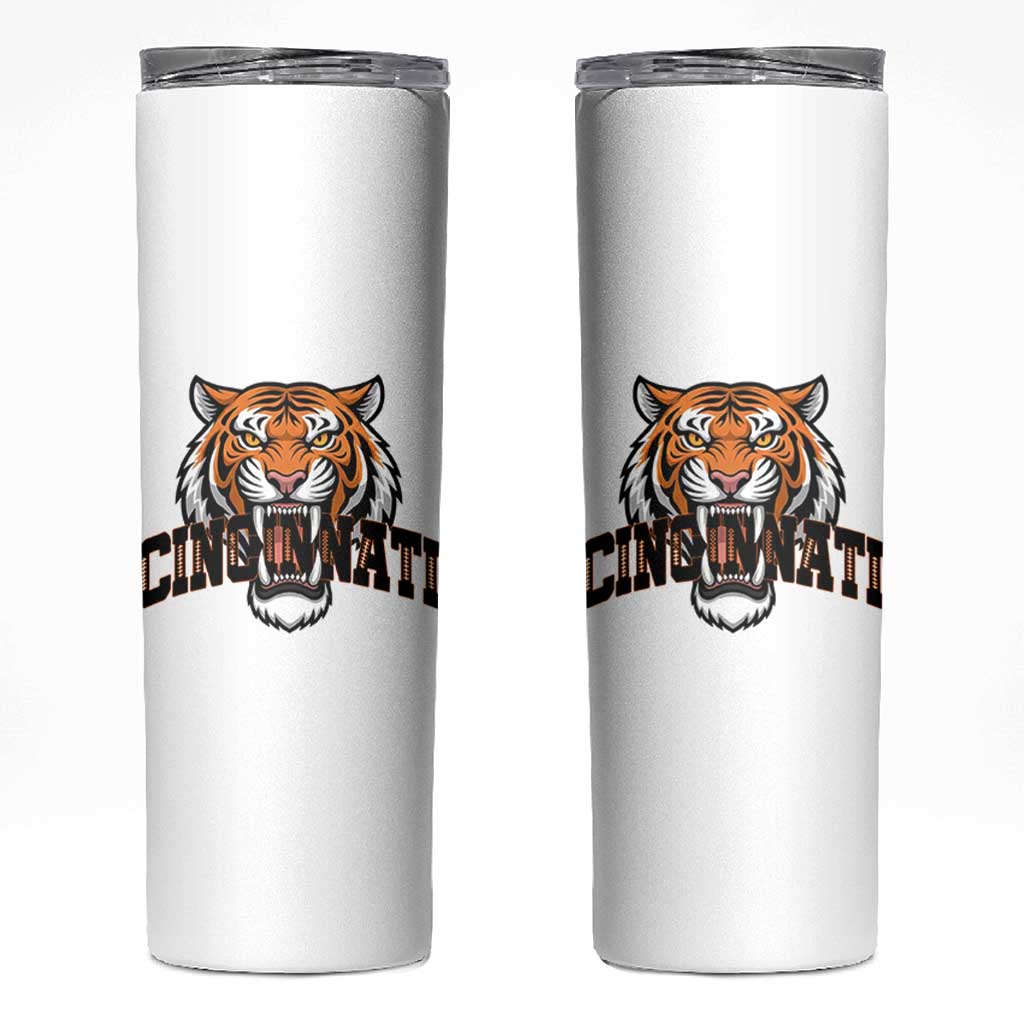 Roaring Cincinnati Tiger Football Skinny Tumbler Game Day Fans Gift - Wonder Print Shop