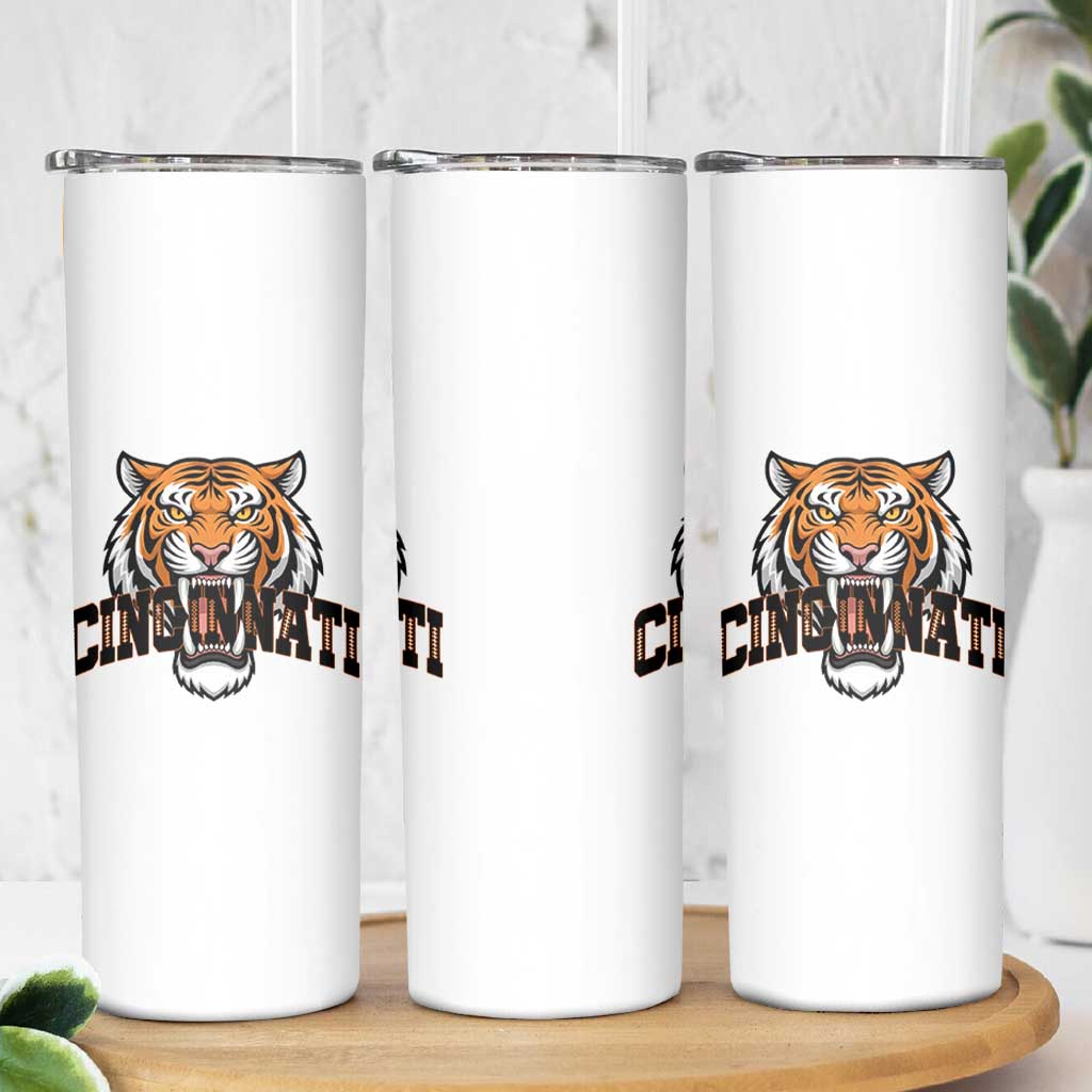 Roaring Cincinnati Tiger Football Skinny Tumbler Game Day Fans Gift - Wonder Print Shop